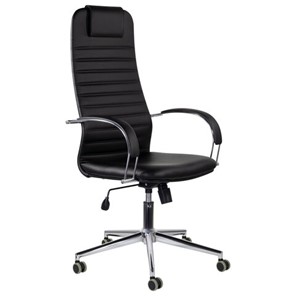 Кресло офисное Brabix Premium Pilot EX-610 CH (хром, кожзам, черное) 532418 в Костроме