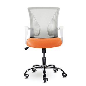 Офисное кресло Brabix Wings MG-306 (пластик белый, хром, сетка, серое/оранжевое) в Костроме