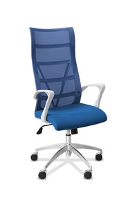 Офисное кресло Топ X белый каркас, сетка/ткань TW / синяя/голубая в Костроме