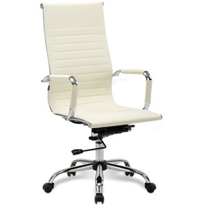 Офисное кресло BRABIX "Energy EX-509", экокожа, хром, бежевое, 531166 в Костроме