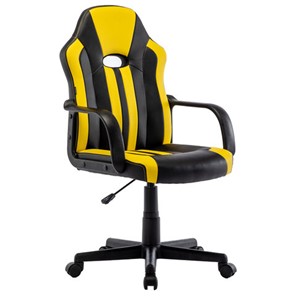 Кресло компьютерное RABIX "Stripe GM-202", экокожа, черное/желтое, 532510 в Костроме
