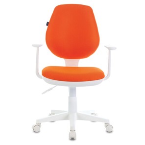 Компьютерное кресло Brabix Fancy MG-201W (с подлокотниками, пластик белый, оранжевое) 532410 в Костроме