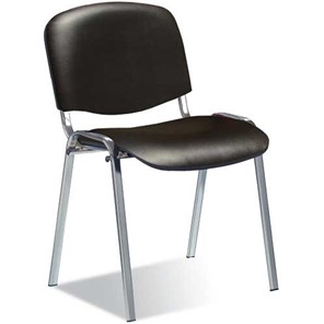 Офисный стул ISO ноги хром +черный кожзам в Костроме