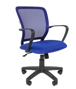 Кресло компьютерное CHAIRMAN 698 black TW-05, ткань, цвет синий в Костроме