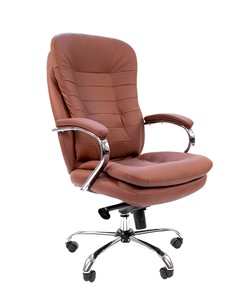 Офисное кресло CHAIRMAN 795 кожа, цвет коричневый в Костроме