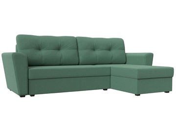 Угловой диван для гостиной Амстердам Лайт, Амур зеленый (рогожка) в Костроме