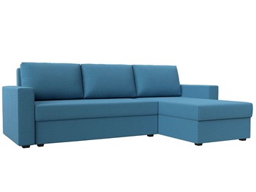 Угловой диван с оттоманкой Траумберг Лайт, Амур голубой (Рогожка) в Костроме