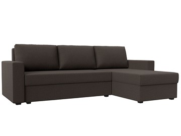 Угловой диван с оттоманкой Траумберг Лайт, Амур коричневый (Рогожка) в Костроме