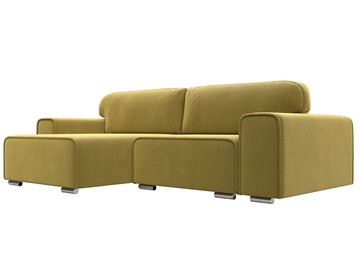Угловой диван с оттоманкой Лига-029, Желтый (Микровельвет) в Костроме
