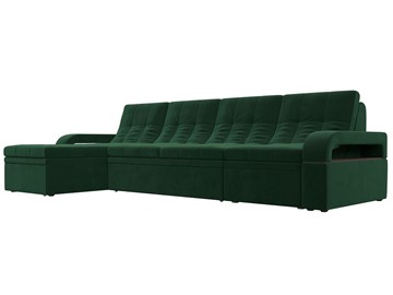 Угловой диван Лига-035 Лонг, Зеленый (Велюр) в Костроме