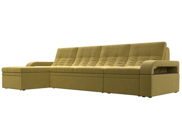 Угловой раскладной диван Лига-035 Лонг, Желтый (Микровельвет) в Костроме