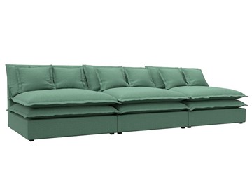 Прямой диван Лига-040 Лонг, Амур зеленый (Рогожка) в Костроме