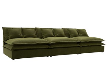 Прямой диван Лига-040 Лонг, Зеленый (Микровельвет) в Костроме