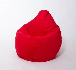 Кресло-мешок Груша большое, велюр однотон, красное в Костроме