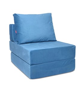 Бескаркасное кресло Окта, велюр синий в Костроме