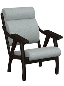 Кресло Вега 10 ткань серый, каркас венге в Костроме