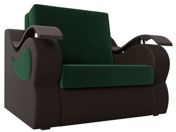 Кресло раскладное Меркурий (60), Зеленый\Коричневый (Велюр\Экокожа) в Костроме
