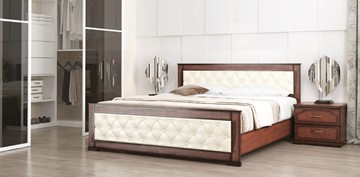 Кровать двуспальная СВ-Стиль Стиль 2, 160х200, кожзам, с основанием в Костроме