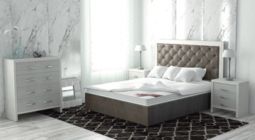 Кровать с механизмом 2-спальная Сарма Манхэттен 160х200 (с коробом), высота спинки - 140 см в Костроме