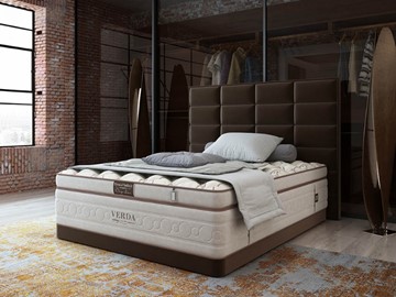 Кровать двуспальная Chocolate Compact/Basement 180х200, Микровелюр (Manhattan Лесной каштан) в Костроме