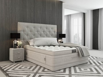 Спальная кровать Classic Compact/Basement 180х200, Флок (Велсофт Серый) в Костроме