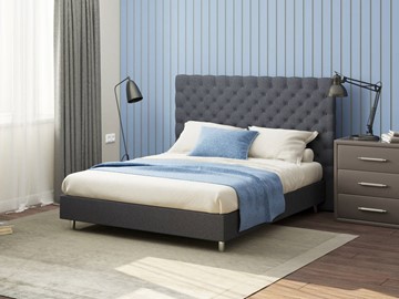 Кровать 2-спальная Proson Paris Boxspring Standart 200х200, Рогожка (Savana Grey (серый)) в Костроме
