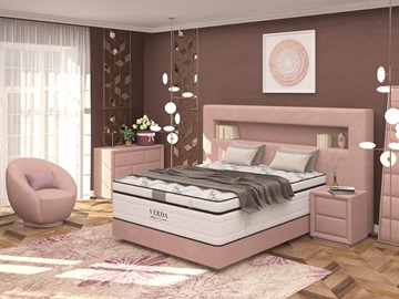 Кровать спальная Smart/Podium M 160х200, Флок (Велсофт Винтажный розовый) в Костроме