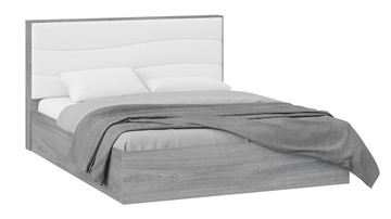 Двуспальная кровать с механизмом Миранда тип 1 (Дуб Гамильтон/Белый глянец) в Костроме