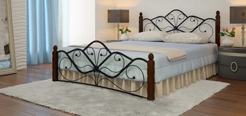 Спальная кровать Венера 1, 1400, черный/шоколад в Костроме