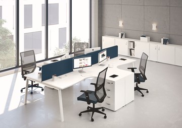Офисный комплект мебели А4 (металлокаркас TRE) белый премиум / металлокаркас белый в Костроме