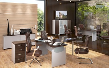 Офисный набор мебели OFFIX-NEW для двух сотрудников и руководителя в Костроме