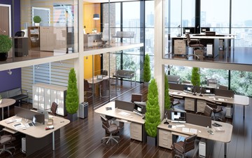 Офисный комплект мебели Xten в опенспэйс для четырех сотрудников в Костроме