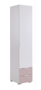 Шкаф однодверный с ящиками Зефир 107.01 (белое дерево/пудра розовая (эмаль)) в Костроме