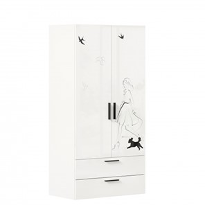 Шкаф двухдверный комбинированный Джоли ЛД 535.040, Серый шелк в Костроме