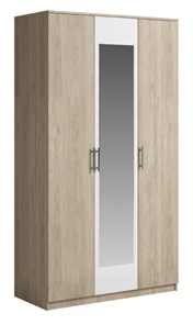 Шкаф 3 двери Genesis Светлана, с зеркалом, белый/дуб сонома в Костроме