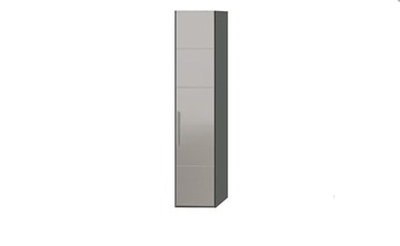 Шкаф распашной Наоми с зеркальной дверью правый, цвет Фон серый, Джут  СМ-208.07.02 R в Костроме