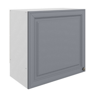 Шкаф на кухню Мишель под вытяжку L600 H566 (1 дв. гл.) эмаль (белый/серый) в Костроме