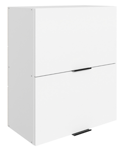 Кухонный шкаф Стоун L600 Н720 (2 дв. гл. гориз.) (белый/джелато софттач) в Костроме