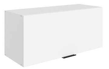 Шкаф настенный Стоун L800 Н360 (1 дв. гл.) (белый/джелато софттач) в Костроме