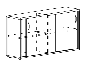 Шкаф-купе низкий Albero, для 2-х столов 60 (124,4х36,4х75,6) в Костроме
