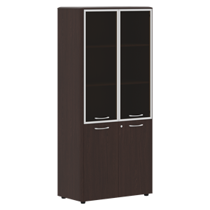 Шкаф комбинированный с дверьми в алюминиевой рамке с замком DIONI Венге DHC 85.7(Z)  (850х430х1930) в Костроме