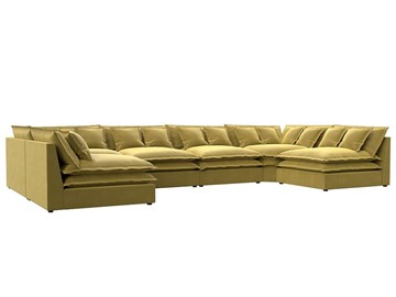 Большой П-образный диван Лига-040, Желтый (микровельвет) в Костроме