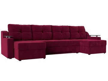 П-образный диван Сенатор, Бордовый (Микровельвет) боннель в Костроме