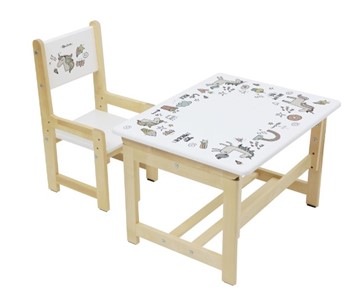 Комплект детской мебели POLINI KIDS ECO 400 SM, ЕДИНОРОГ, 68Х55 СМ, БЕЛЫЙ-НАТУРАЛЬНЫЙ в Костроме