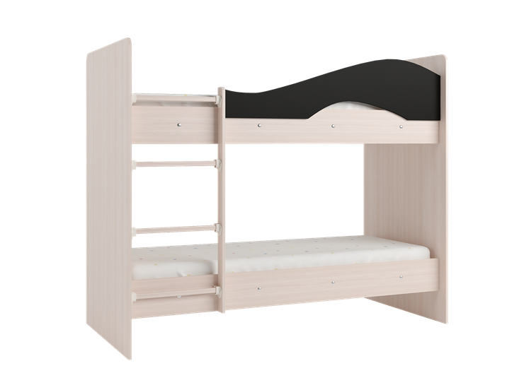 Детская  двухъярусная кровать Мая с 2 ящиками на щитах, корпус Млечный дуб, фасад Венге в Костроме - изображение 3