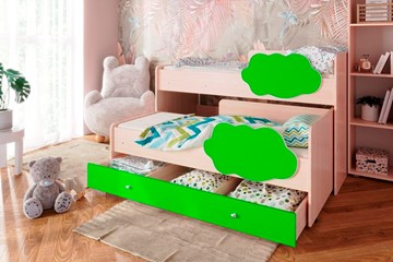 Детская 2-этажная кровать Соник 1.6 с ящиком, Лайм в Костроме