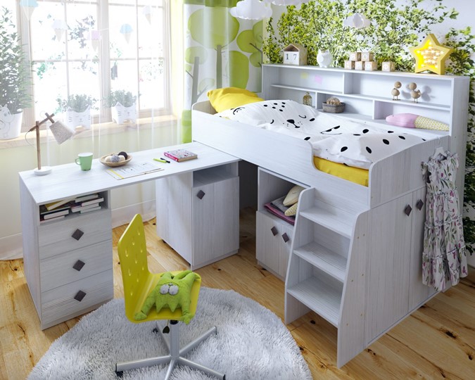 Кровать-чердак в детскую Малыш-5, цвет Винтерберг в Костроме - изображение 7