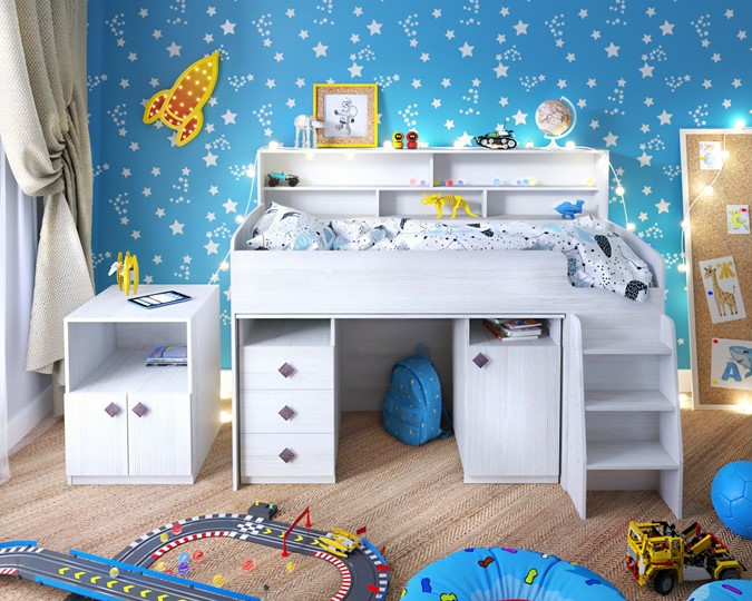 Кровать-чердак в детскую Малыш-5, цвет Винтерберг в Костроме - изображение 8