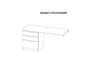 Кровать 2-х ярусная с письменным столом и шкафом POLINI Kids Simple Белый / Бетон в Костроме - предосмотр 9