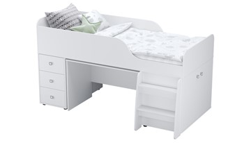 Кровать с лестницей с рабочей зоной POLINI Kids Simple 4500 Белый в Костроме - предосмотр 6